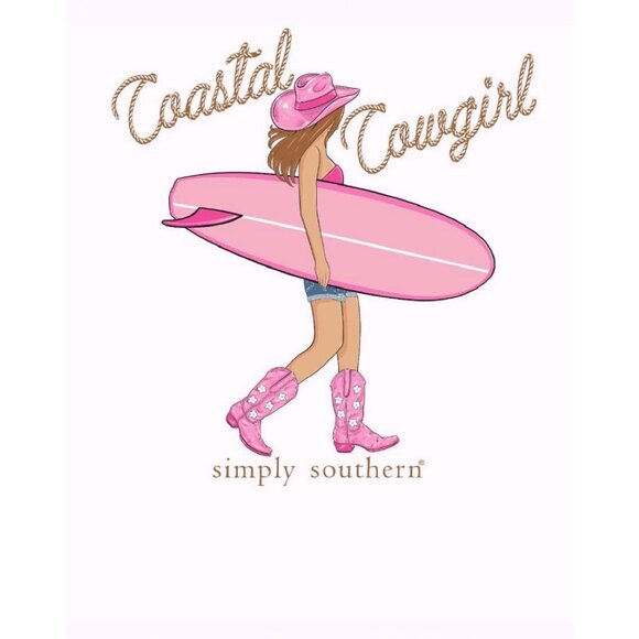 Simply Southern Coastal Cowgirl Long Sleeve Crew Top Sweatshirt - NEW Fast Ship - Picture 3 of 5
